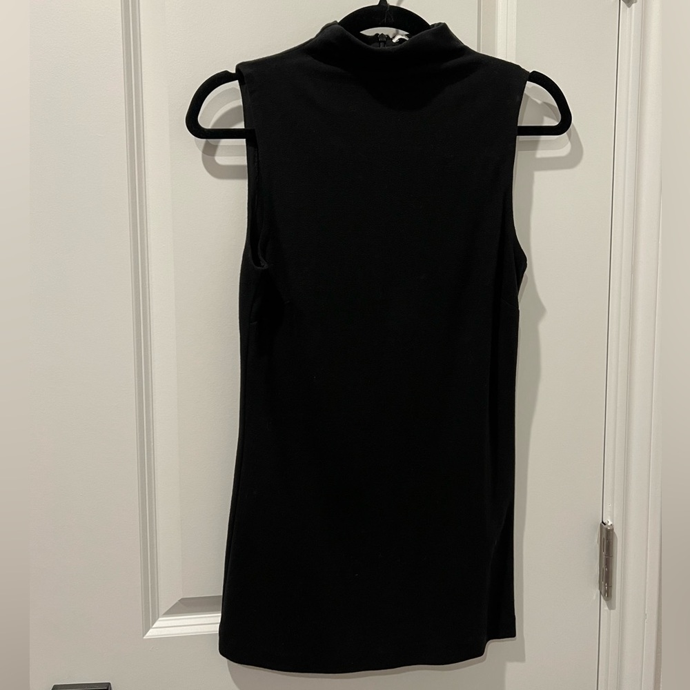 Babaton sleeveless blouse, high neck with zipper back. Size small. Worn once.